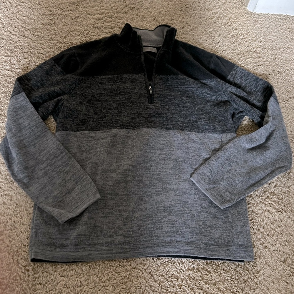 Grey and Black Gradient 3/4 Zip Hoodie
